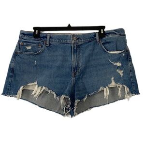 Abercrombie & Fitch The Mom Shorts Mid Rise Size 34/18 Distressed Daisy Dukes